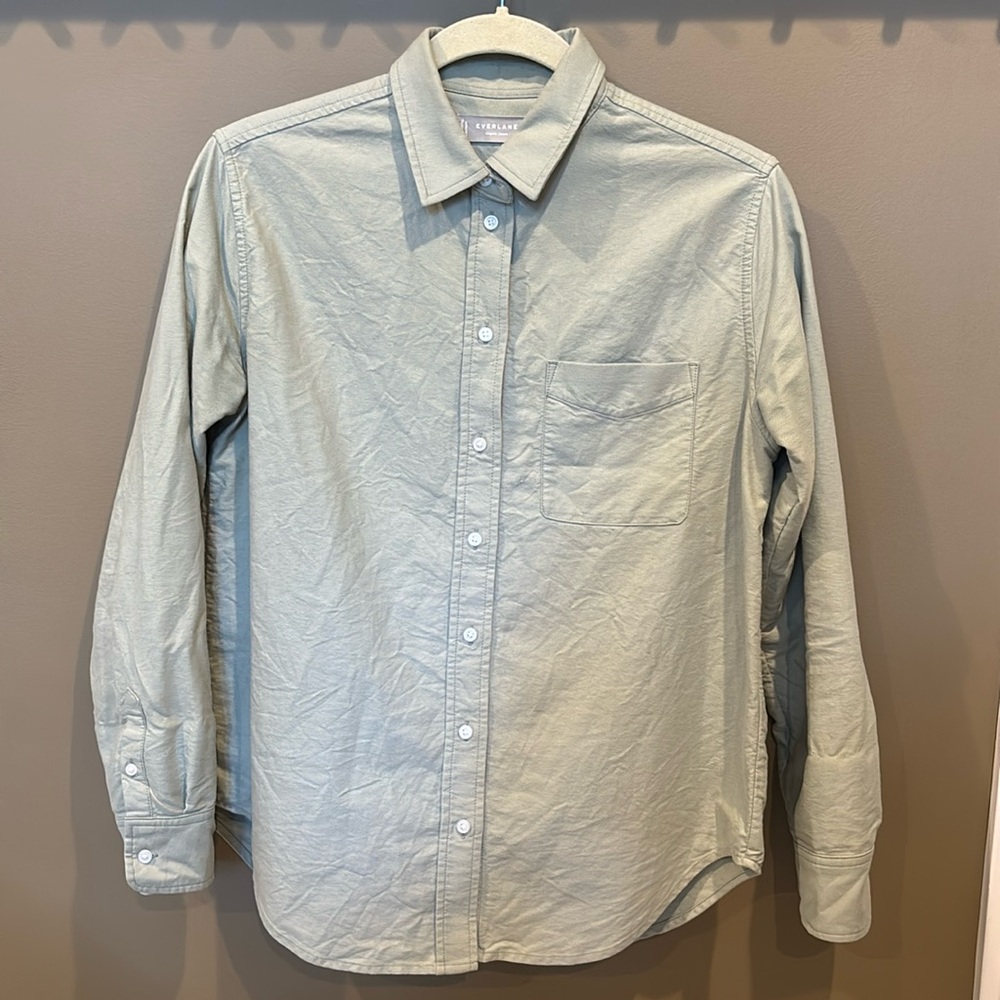 Everlane The Relaxed Oxford Shirt, Light Sage Green